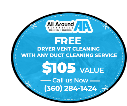 Free Dryer Vent Cleaning With Any Duct Cleaning Service $105 Value