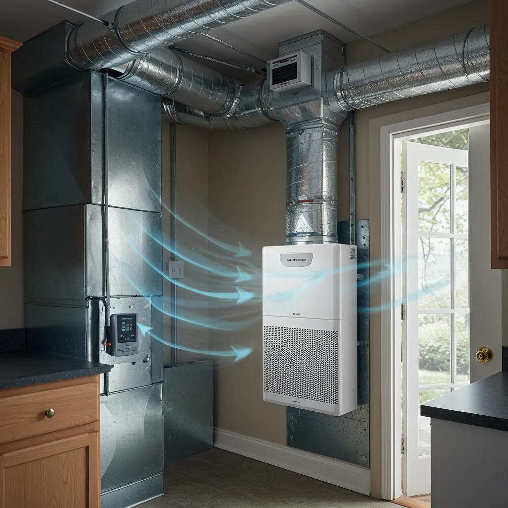 Whole-house air purifier integrated with HVAC system for effective allergen control