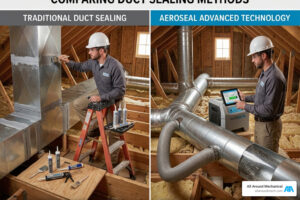 aeroseal vs traditional duct sealing comparison