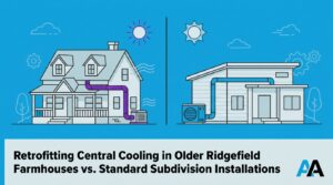 Retrofitting Central Cooling in Older Ridgefield Farmhouses vs. Standard Subdivision Installations — featured image