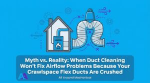 Myth vs. Reality: When Duct Cleaning Won't Fix Airflow Problems Because Your Crawlspace Flex Ducts Are Crushed — featured image